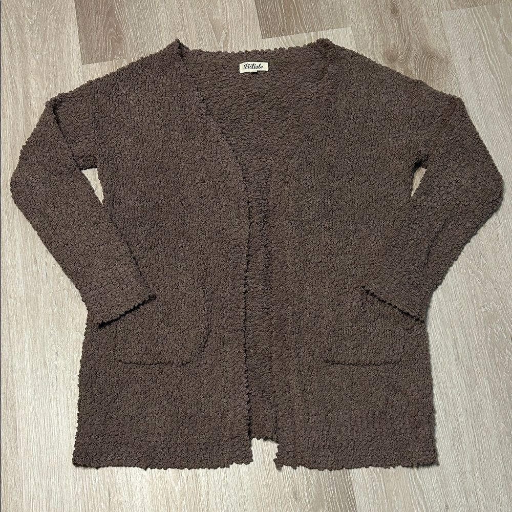 Listicle Boutique Brand Textured Brown Cardigan Sz Medium